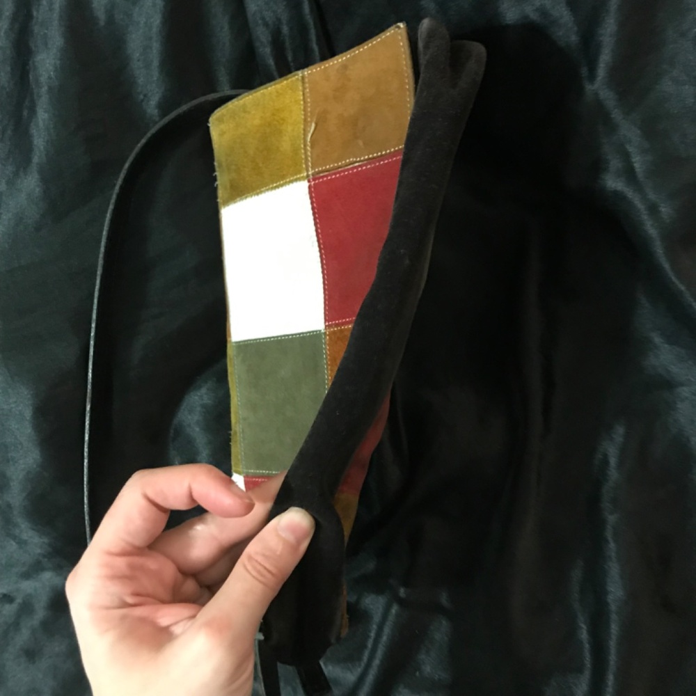 Suede and pony fur vintage shoulder bag - Picture 6 of 9